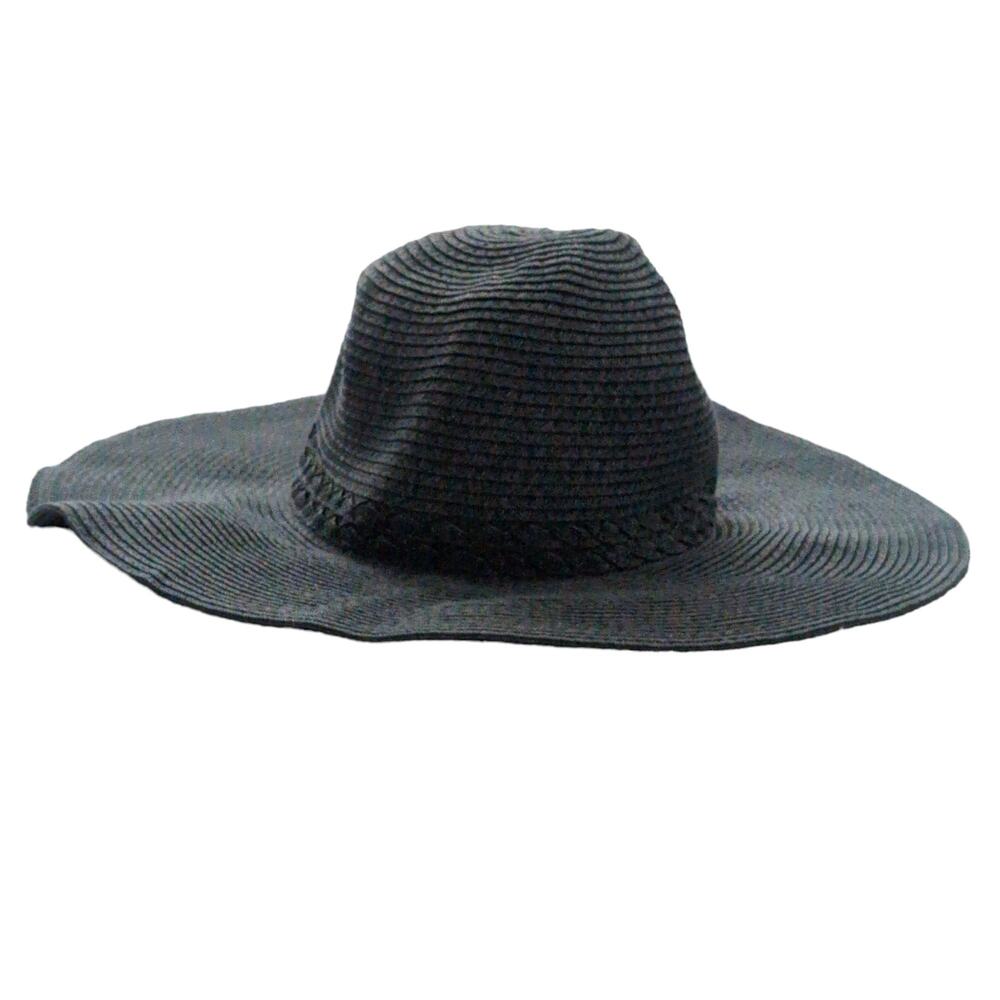 Mint by Goorin Blue Floppy Sun Hat Wide Brim Beach Pool Paper Straw One Size